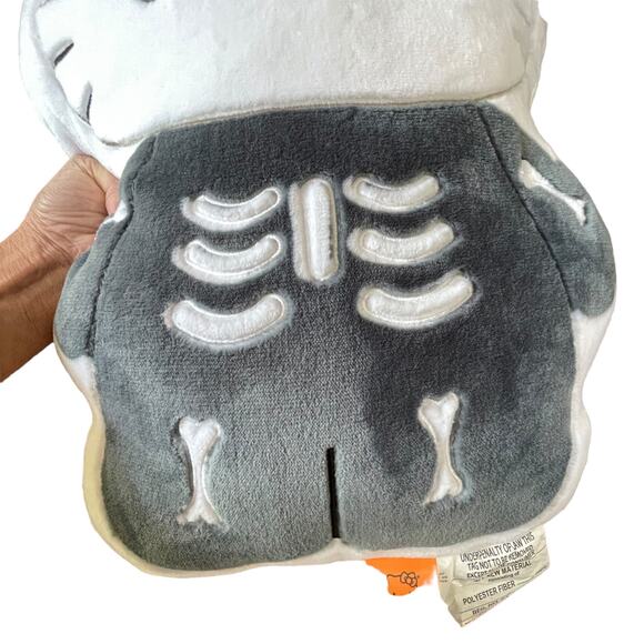 Hello Kitty Skeleton Pillow Halloween Plush White Gray Soft New with Tags - Picture 10 of 16